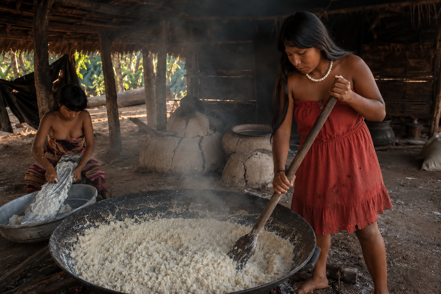 Cassava growing in the Amazon
