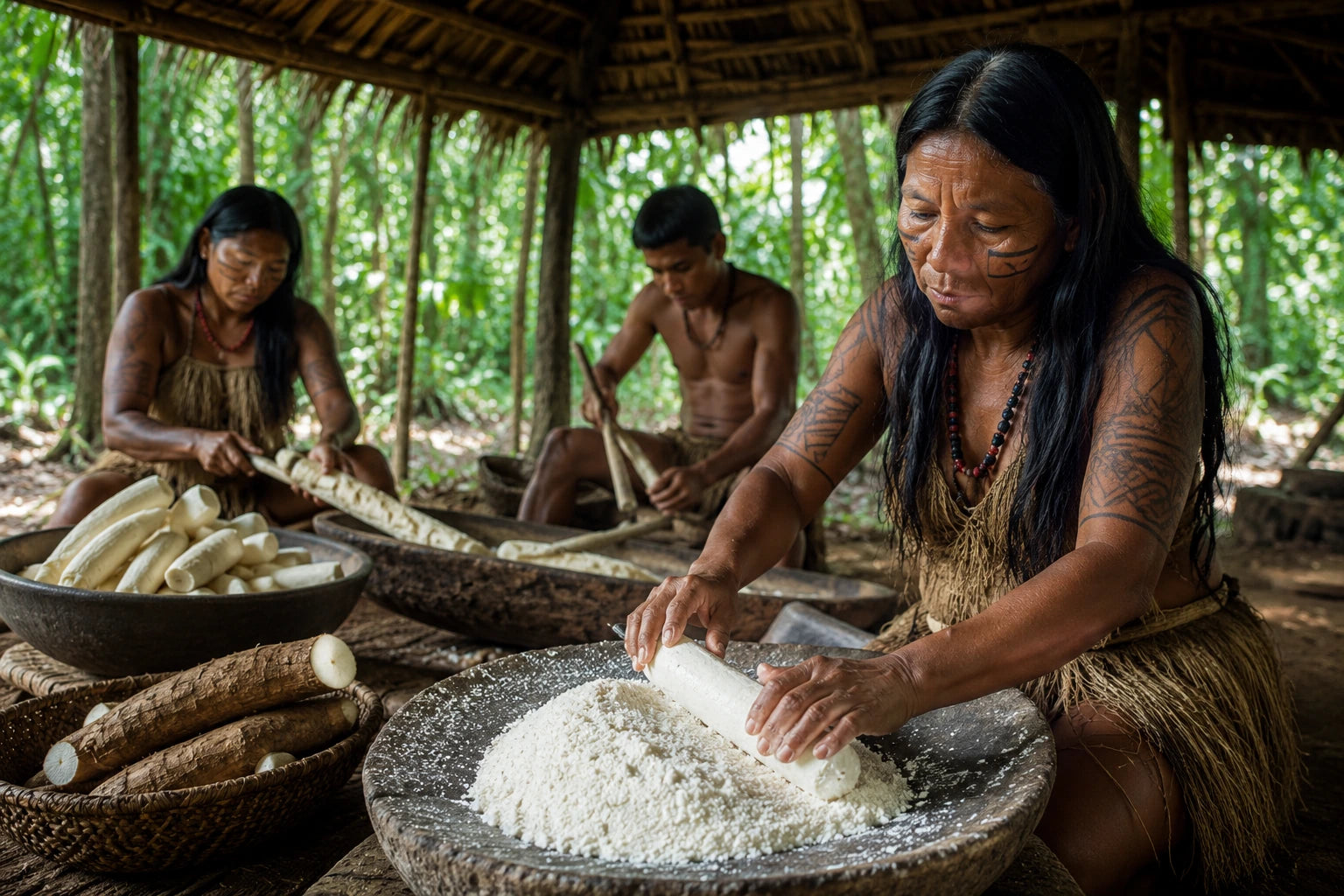 Traditional Indigenous cassava processing in the Amazon